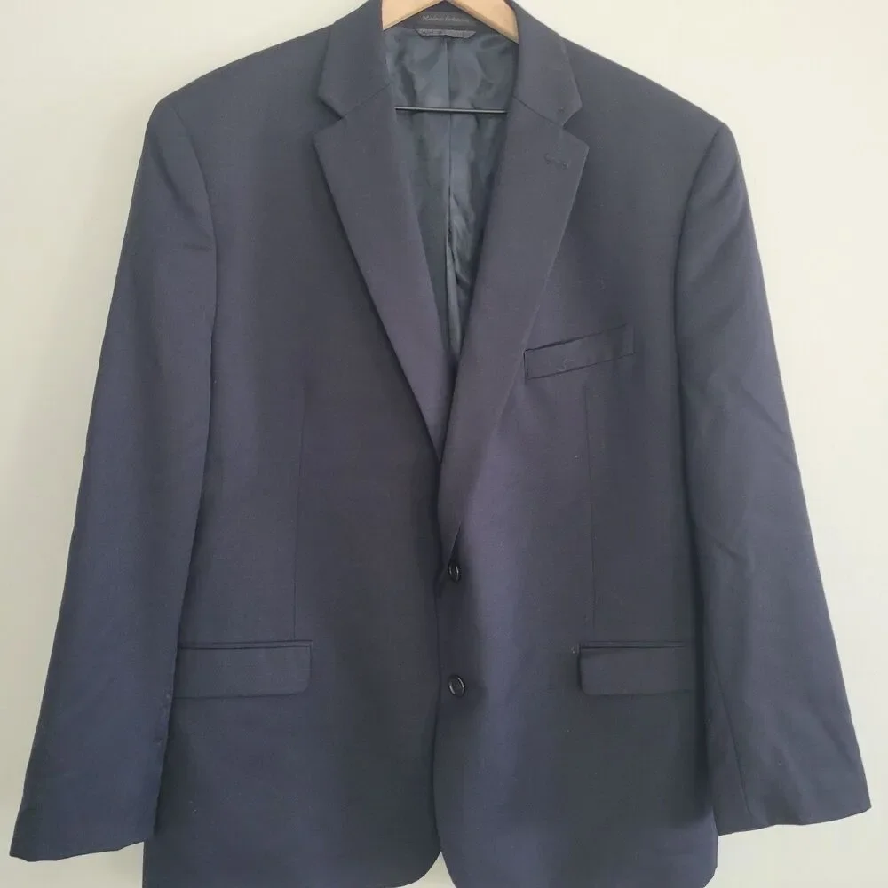 Lauren Ralph Lauren 100% Wool Blazer Sport Coat Suit Jacket Blue Mens